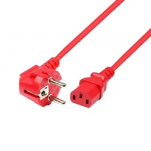 Exertis Connect 808029 Netzanschlusskabel, Schutzkontaktstecker abgewinkelt an Kaltgerätebuchse C13, rot, 5,0 m