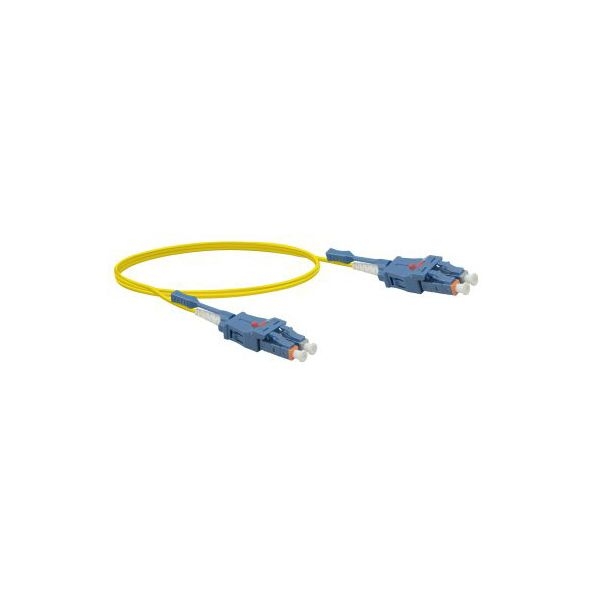 Exertis Connect 392931 LWL Patchkabel Uniboot, 9/125 µm, OS2-Faser, LC Duplex Stecker/ LC Duplex Stecker, UPC, gelb, 1,0 m
