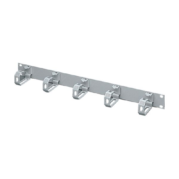 Rittal 7159035 Rittal 19" Rangierfrontplatte, 1 HE, 5 Kabelrangierbügel 44 x 70 mm (Kunststoff), hellgrau RAL 7035