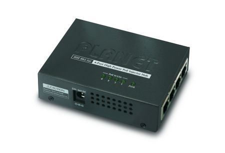 Planet HPOE-460 Planet PoE Injektor Gigabit HPOE-460, 4 Port, max. 120 Watt Mid-Span