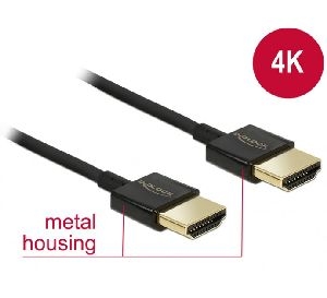 Delock 84773 DeLOCK Premium HDMI Kabel A Stecker > HDMI A Stecker, High Speed with Ethernet, 3D, 4K, Slim, 2,0 m