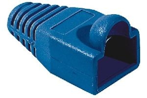Exertis Connect 253174 Knickschutztülle für Modularstecker RJ45, Rundkabel, blau, VPE 10 Stück