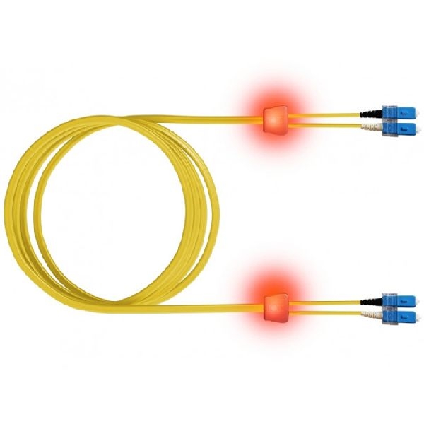 EasyLan LSD01100030 EasyLan LWL Duplex LED-Patchkabel OS2, 9/125 µm, SC/SC, gelb, 3,0 m