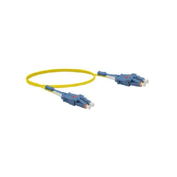 Exertis Connect 392934 LWL Patchkabel Uniboot, 9/125 µm, OS2-Faser, LC Duplex Stecker/ LC Duplex Stecker, UPC, gelb, 5,0 m