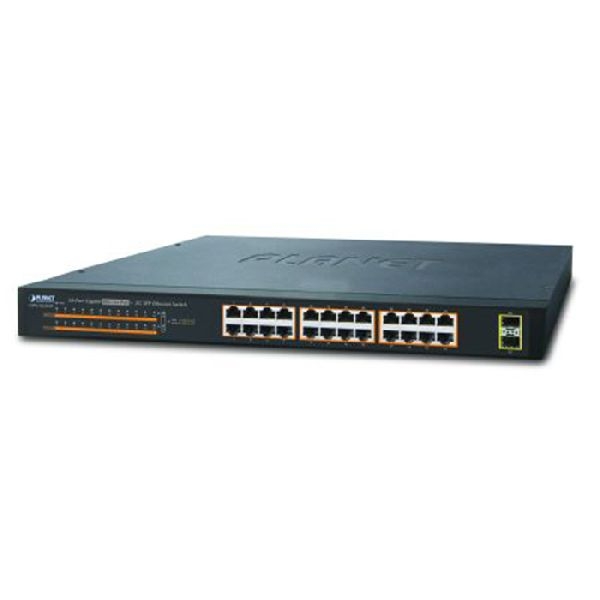 Planet GSW-2620HP Planet Gigabit Switch GSW-2620HP, 24 Port mit 2x SFP Slots, PoE+, 19 Zoll