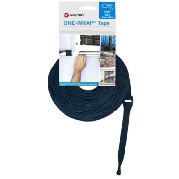 Velcro VEL-OW64528 ONE-WRAP(r) Klett-Kabelbinder der Marke VELCRO(r), 20 mm x 200 mm, 100 Stück, flammhemmend, schwarz
