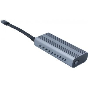 Exertis Connect 924640 M.2 SSD Gehäuse, USB 4 / Thunderbolt 4 40 Gbit/s Typ-C Anschluss, für M.2 NVMe/PCIe SSD