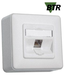 MetzConnect 1309110002-E Metz Connect Datendose E-DAT modul, Cat.6A, 1-fach, Aufputz, reinweiß RAL 9010