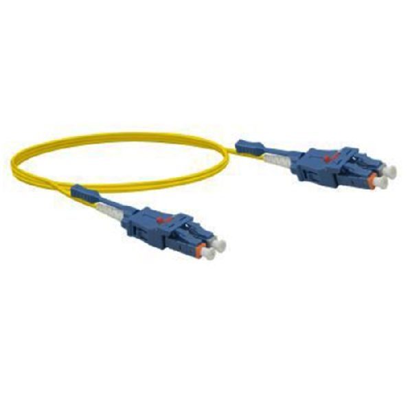 Exertis Connect 392933 LWL Patchkabel Uniboot, 9/125 µm, OS2-Faser, LC Duplex Stecker/ LC Duplex Stecker, UPC, gelb, 3,0 m