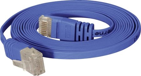 S-Conn 75711-SLB High Quality Flachband Patchkabel Cat. 6, U/UTP, blau, 1,0 m
