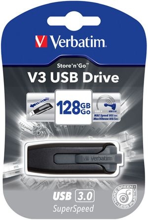 Verbatim 49189 Verbatim Store n Go V3 USB 3.0 Memory Stick, 128 GB,