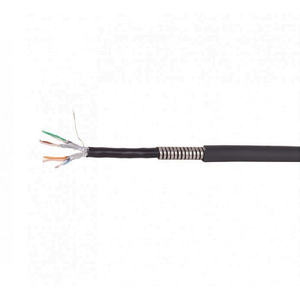 Flexline FL31-581000 Flexline Patchkabel FlexArmor, Cat. 6A, U/FTP, PVC, armiert, dunkelgrau, 100 m Ring