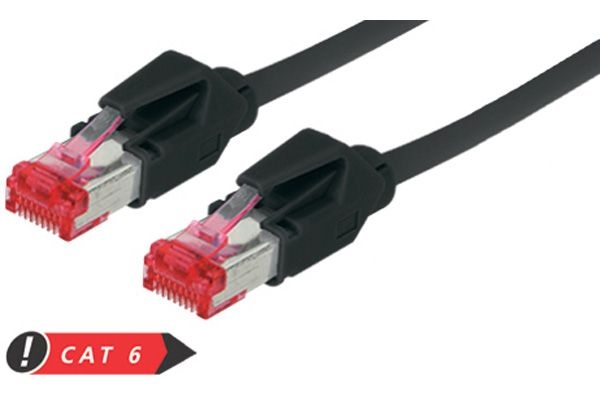 Tecline 718015S Tecline Patchkabel Cat. 6 (EIA/TIA), S/FTP, halogenfrei, mit Rastnasenschutz, schwarz, 1,5 m