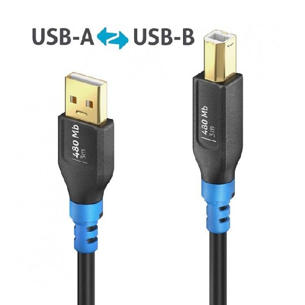 PureLink FI-U200-030 PureLink FlexInstall USB 2.0 Kabel, USB St.A/St.B, schwarz, 3,0 m