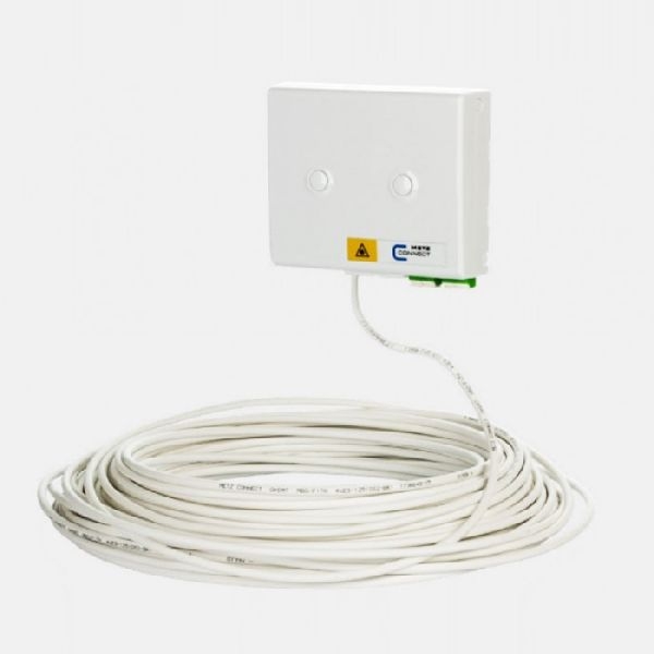 MetzConnect 150C049HKK530G Metz Connect FTTH Wohnungsübergabepunkt mit Kabeltrommel OpDAT VADT, LC Duplex/APC 8° (OS2), reinweiß RAL 9010, Variante Pl