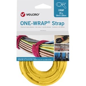 Velcro VEL-OW64704 ONE-WRAP(r) Klett-Kabelbinder der Marke VELCRO(r), 20 mm x 330 mm, 25 Stück, gelb