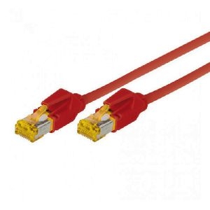 Tecline 72207R Tecline Patchkabel Cat. 6A (ISO/IEC), S/FTP, halogenfrei, mit Rastnasenschutz, rot, 7,5 m
