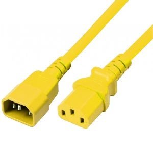 AOHN 808045 Kaltgerätekabel, Kaltgerätestecker C14 auf Kaltgerätekupplung C13, gelb, 1,8 m