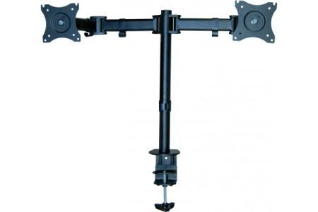 Dacomex D27-100CG-2 Dacomex Monitorständer D27-100CG-2, für 2 Flachbildschirme 33 - 68 cm (13" - 27"), bis 2x 8 kg, Schraubklemme, schwarz
