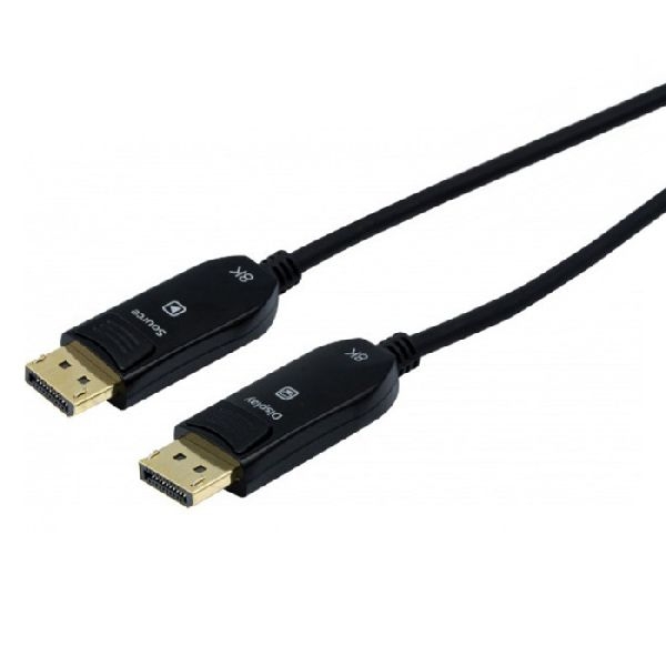 Exertis Connect 128069 DisplayPort 1.4 Glasfaser Hybridkabel, 8K, DisplayPort St./ DisplayPort St., 50,0 m