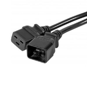 Exertis Connect 808002 Kaltgeräte-Verlängerungskabel, C20 Stecker an C19 Buchse, 2,0 m, schwarz
