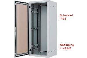 Triton RIE-37-A81-CCX-N1 Triton 19" Netzwerkschrank "RIE", IP54, thermoisoliert und für Klimagerät geeignet, 37 HE, 800 x 1000 mm, hellgrau RAL 7035