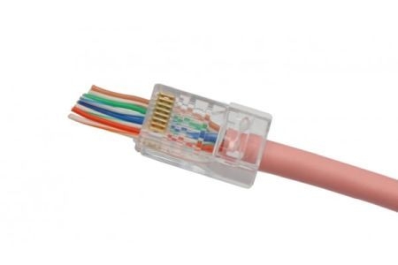 Exertis Connect 920804 Modularstecker RJ45 easy plug, Cat. 6, UTP, für Patchkabel, zum Crimpen, VPE 10 Stück