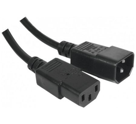 Exertis Connect 808040 Kaltgerätekabel, Kaltgerätestecker C14 auf Kaltgerätekupplung C13, schwarz, 1,8 m