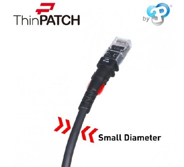 Patchsee TP-6A-F/6 Patchsee Patchkabel ThinPatch Cat. 6A ISO/IEC, U/FTP, halogenfrei, 10 G, schwarz, 1,8 m