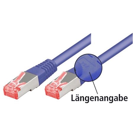 Dexlan 996677 Dexlan Patchkabel Cat. 6, S/FTP (PiMF), halogenfrei, mit Rastnasenschutz, violett, 1,0 m
