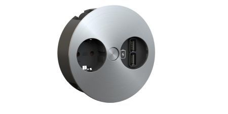 Bachmann 931031 Bachmann TWIST 1 x Schutzkontaktsteckdose, 1 x USB-Doppelcharger