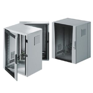 Rittal 7709.535 Rittal 19" Wandgehäuse EL, 3-teilig, 9 HE, 600 x 673 mm, hellgrau RAL 7035, mit optimaler Zugänglichkeit durch Schwenkteil!