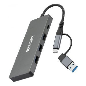 Dacomex HB607 Dacomex USB Hub HB607, Eingang USB Type-A/C, Ausgang 7x Type-A, 1x Type-C, Recycling-Material