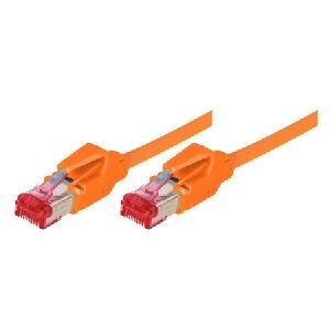 Tecline 71850A Tecline Patchkabel Cat. 6 (EIA/TIA), S/FTP, halogenfrei, mit Rastnasenschutz, orange, 50,0 m