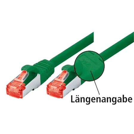 Dexlan 996609 Dexlan Patchkabel Cat. 6, S/FTP (PiMF), halogenfrei, mit Rastnasenschutz, grün, 7,5 m