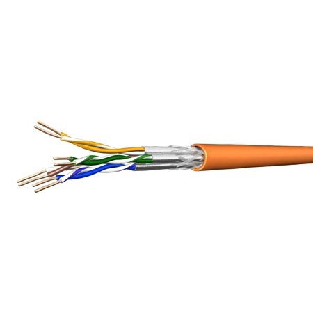Draka 60011605 Draka Installationskabel UC900 HS23,Cat. 7, S/FTP (PiMF), halogenfrei, orange, 100 m Ring