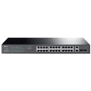 TP-Link TL-SG1428PE TP-Link JetStream 24x 802.3af/at PoE+ Ports 10/100/1000Mbit/s RJ45 Switch mit 2 SFP-Slots
