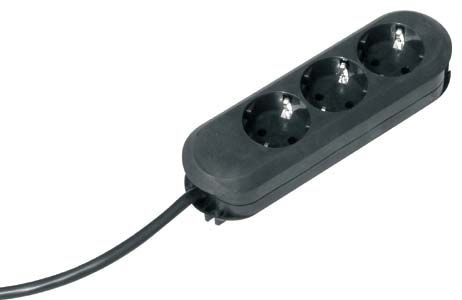 Bachmann 388172 Bachmann Steckdosenleiste "Smart", 3-fach, Anschlussleitung 5,0 m, schwarz