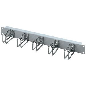 Rittal 7257035 Rittal 19&quot; Rangierfrontplatte, 1 HE, 5 Kabelrangierbügel 43 x 105 mm (Metall), montiert, hellgrau RAL 7035
