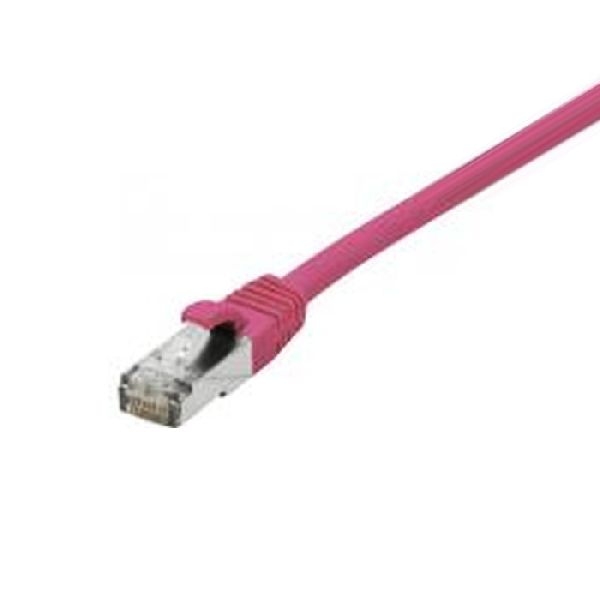 Exertis Connect 854350 Patchkabel Cat. 6A, F/UTP, halogenfrei, mit Rastnasenschutz, rosa, 1,5 m
