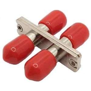 Tecline 20500060 Tecline LWL Kupplung, 2x ST / 2x ST, OM3/OM4/OM5, Schutzkappen rot