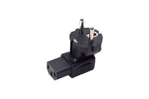Exertis Connect 809068 Netzanschlussadapter Schutzkontaktstecker an Kaltgerätebuchse, schwarz