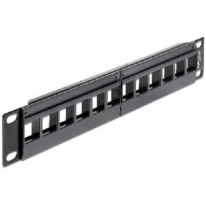 DeLOCK 43309 DeLOCK Modulträger für 12 Keystone-Anschlussbuchsen, 10", lichtgrau RAL 7035