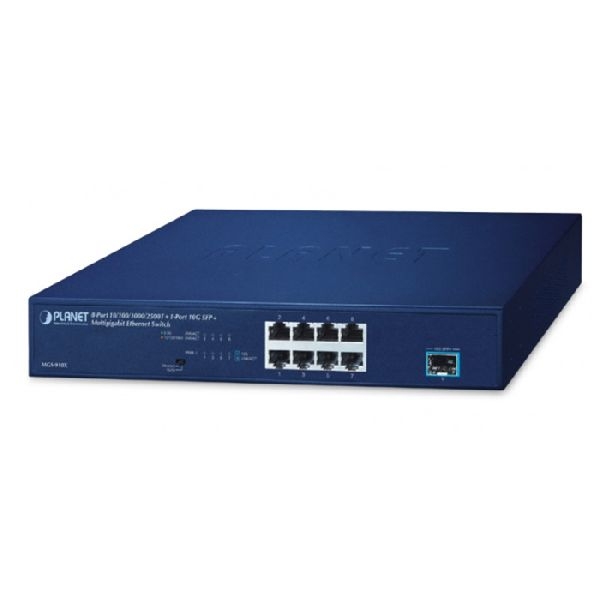 Planet MGS-910X Planet Gigabit Switch MGS-910X, 8 Port 2500 Mbps, 1 Uplinkport 10 Gbps, 19" / 1 HE