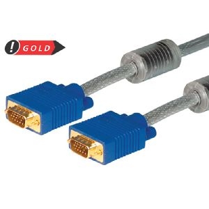 Tecline 128501 S-VGA Monitorkabel High Quality, vergoldet, 15pol HD D-Sub St./St., 1,0 m