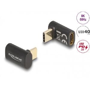 Delock 60056 DeLOCK USB-C Winkeladapter, oben/unten, 40 Gbps, PD 3.0 100 W, Kunststoffgehäuse