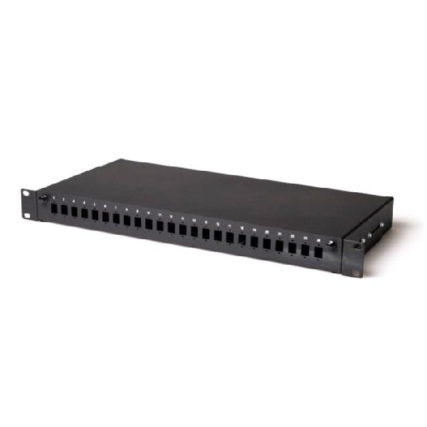 Tecline 90768S LWL Spleißbox, 24-fach LC-Duplex, inklusive LC Duplex-Kupplungen OM4, Multimode, 19", ausziehbar, schwarz RAL 9005