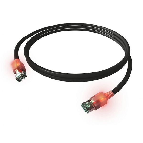 EasyLan CS1OSADAD0020 EasyLan DualBoot LED-Patchkabel Cat.6A (ISO/IEC), S/FTP, schwarz, 2,0 m, mit LED-Identifizierung