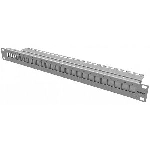 EasyLan CKVPL0101E EasyLan Modulträger für 24 Keystone-Anschlussbuchsen, 19 Zoll, 1 HE, lichtgrau RAL 7035