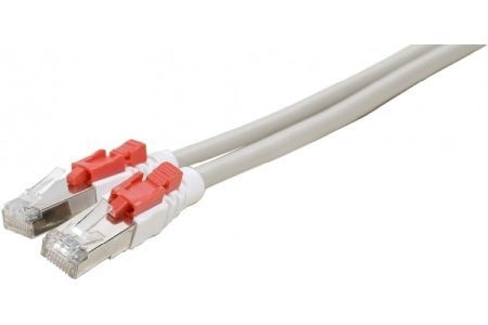 Exertis Connect 848945 Patchkabel Cat. 6A, S/FTP (PiMF), verriegelbar, grau, 1,0 m